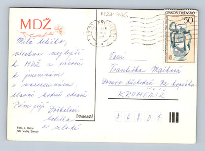Pohlednice Kroměříž růže 1989 (M28746)