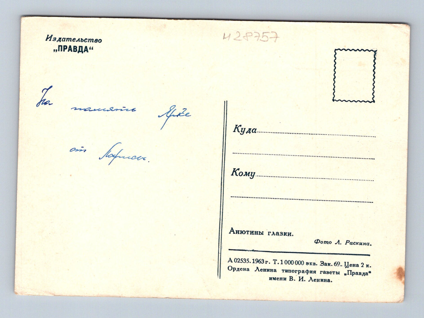 Pohlednice Rusko Květiny 1963 (M28757)