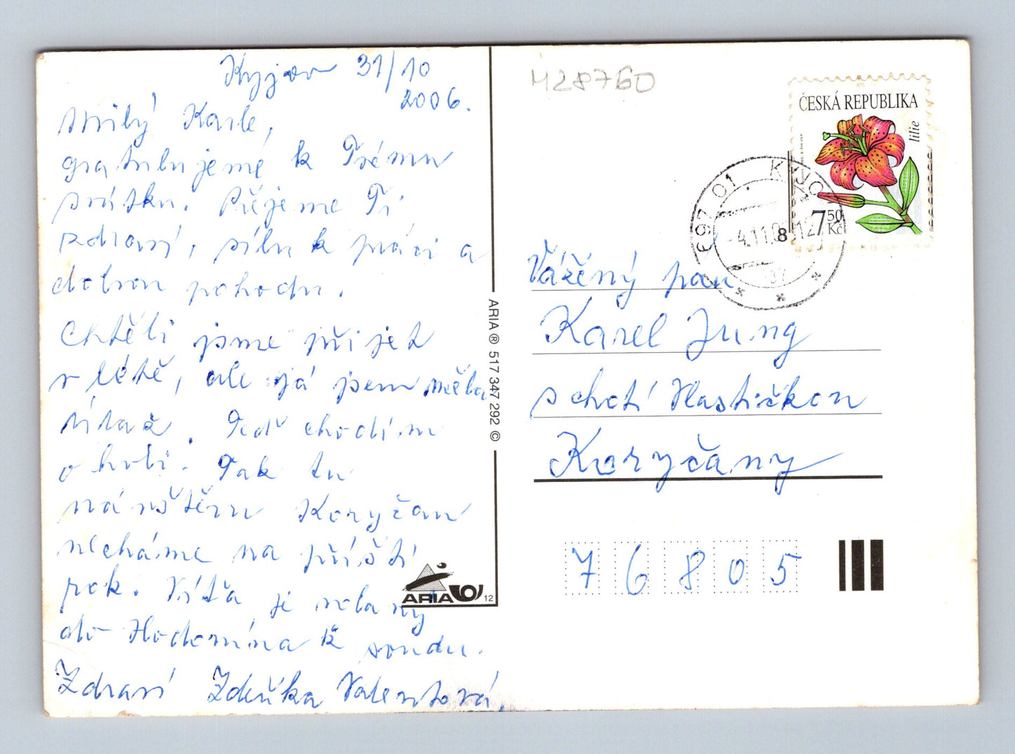 Pohlednice žluté růže a květiny 2006 (M28760)