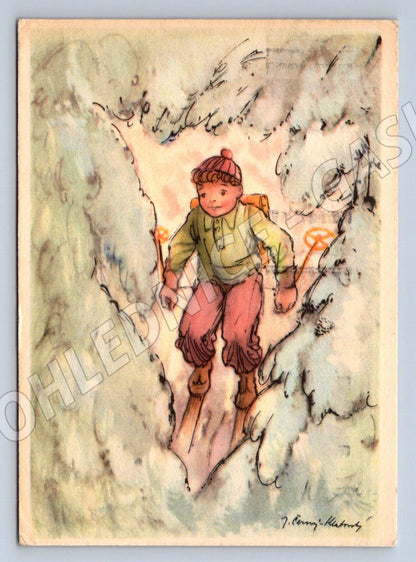 Postcard winter motif J Černý Klatovský 1950 (M2877)