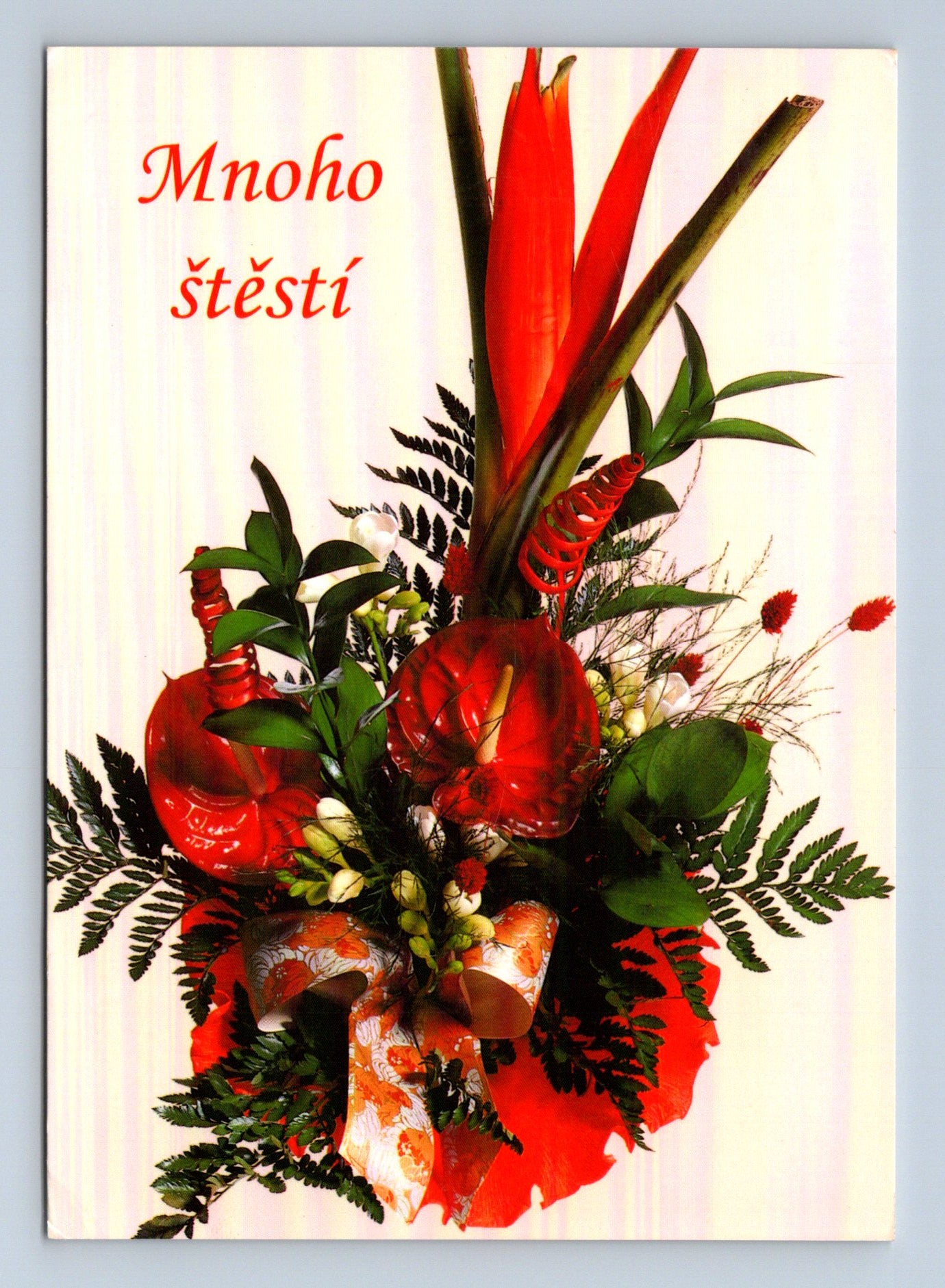 Pohlednice Kroměříž Mnoho štěstí květiny 2001 (M28782)