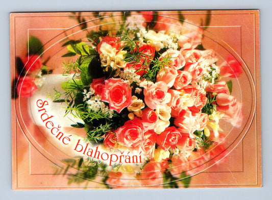 Pohlednice Srdečné blahopřání kytice růží 2012 (M28784)