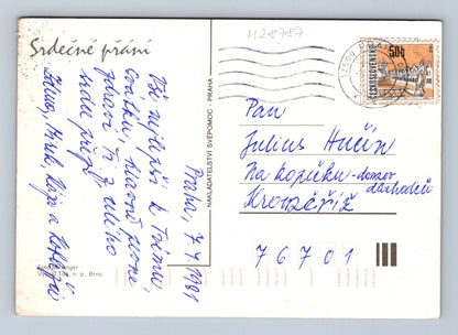 Pohlednice Květiny karafiáty 1981 (M28787)