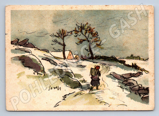 Postcard B Matějíček winter motif Czechoslovakia 1959 (M2880)