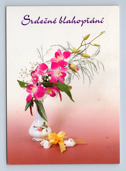 Pohlednice Srdečné blahopřání orchideje 2000 (M28807)