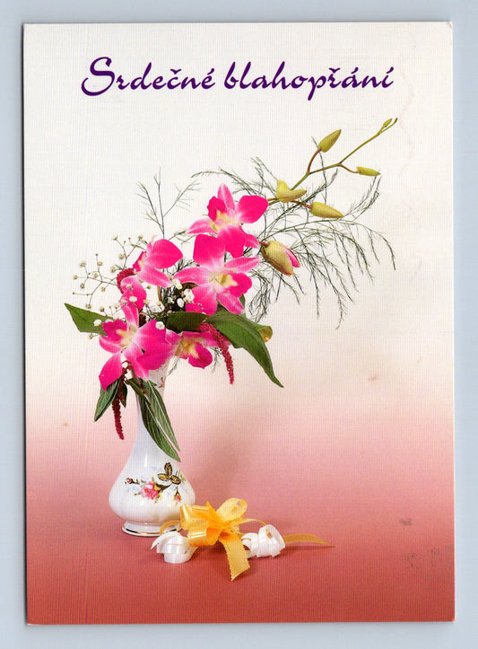 Pohlednice Srdečné blahopřání orchideje 2000 (M28807)
