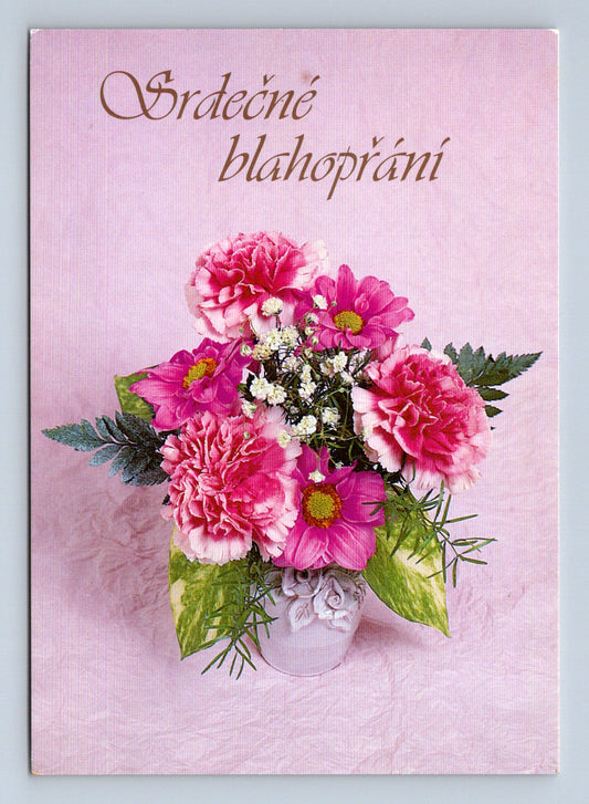 Pohlednice květiny Srdečné blahopřání (M28808)