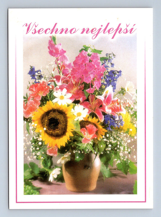 Pohlednice Všechno nejlepší kytice květin 1999 (M28809)