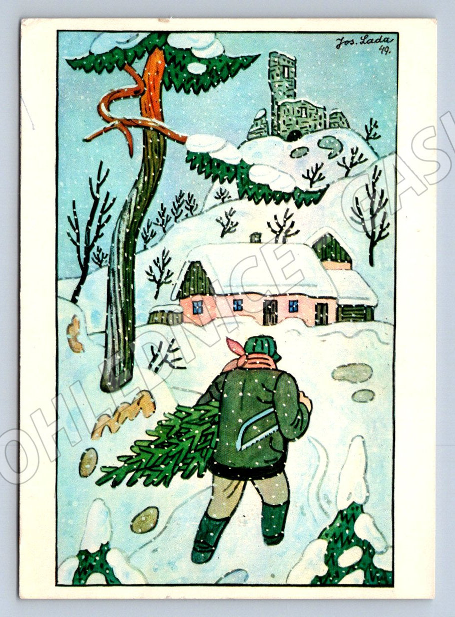 Postcard Josef Lada Christmas Czechoslovakia (M2883)