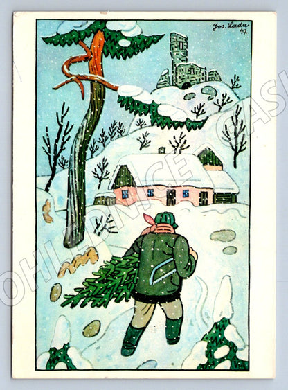 Postcard Josef Lada Christmas Czechoslovakia (M2883)