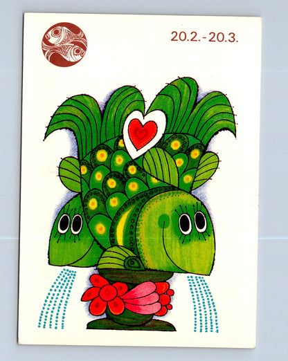 Pohlednice znamení zvěrokruhu Ryby 1981 (M28837)