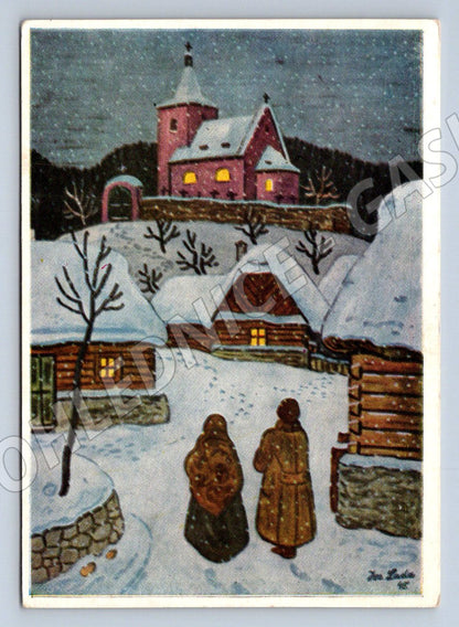 Postcard Josef Lada Merry Christmas (M2885)