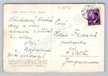 Postcard J Hall Christmas in Važec Carol (M2886)