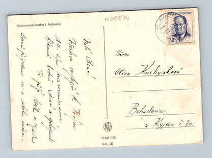 Pohlednice Srdečné přání kytice květin 1938 (M28874)