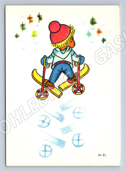 Postcard child on skis H Zmatlíková 1964 (M2888)