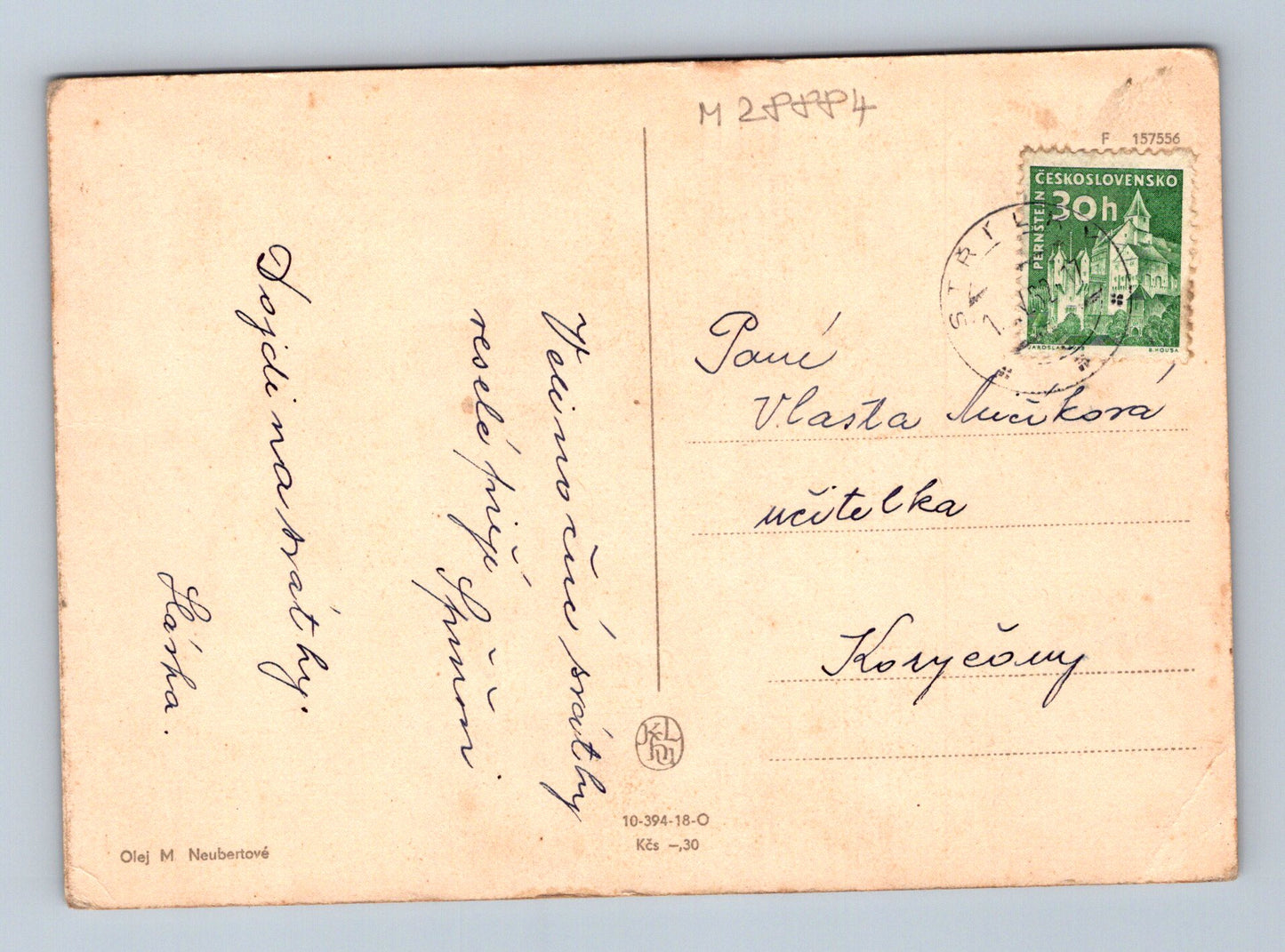 Pohlednice Srdečné přání, kytice květin 1941 (M28884)