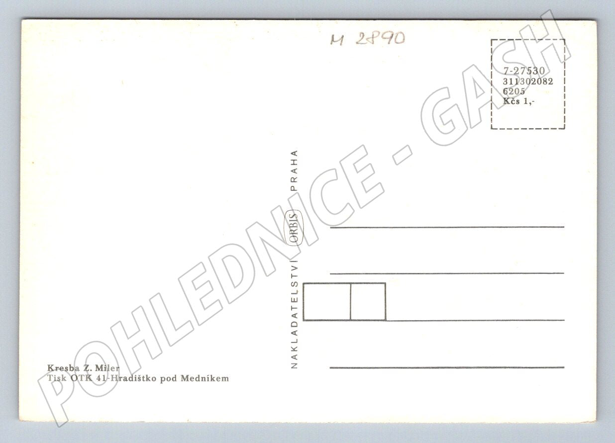 Postcard Zdeněk Miler winter scene children and animals (M2890)