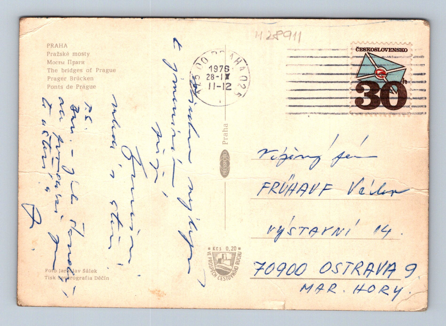Pohlednice Praha Pražské mosty 1976 (M28911)