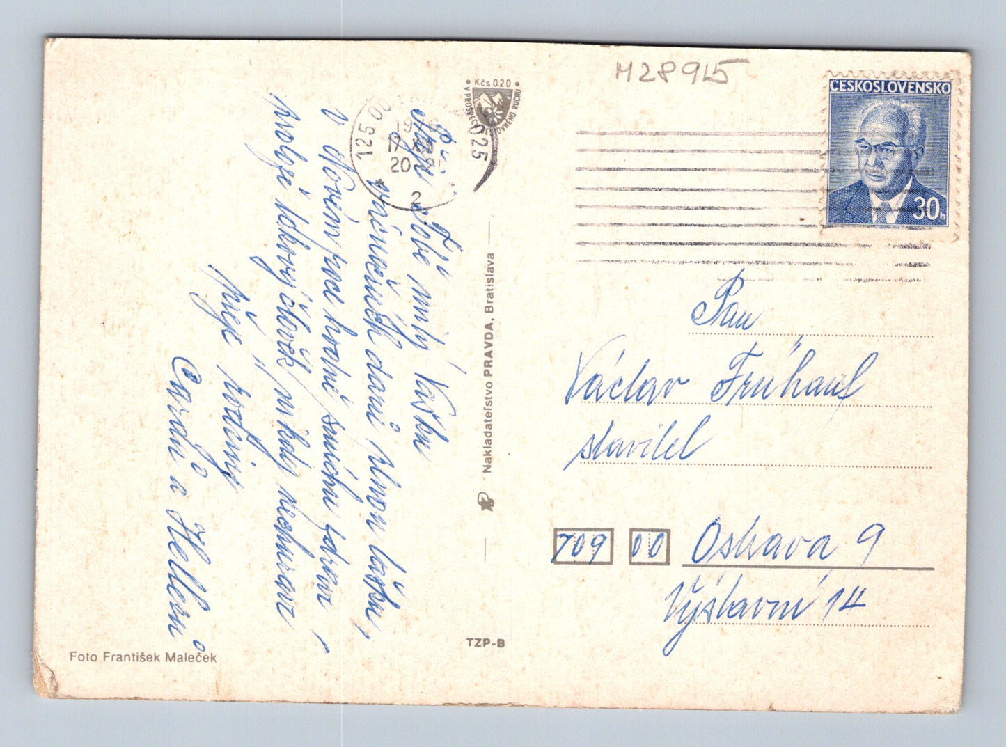 Pohlednice Praha Karlův most Hradčany zima 1970 (M28915)