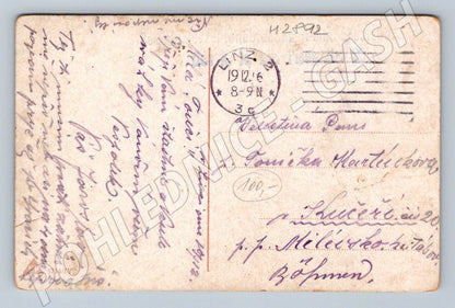 Postcard Merry Christmas soldier and girl 1912 (M2892)