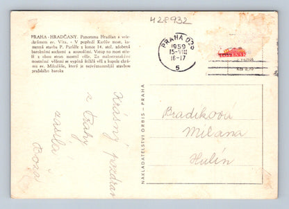 Pohlednice Praha Hradčany Karlův most 1959 (M28932)