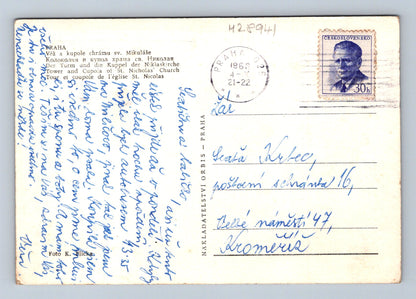 Pohlednice Praha kostel sv. Mikuláše 1963 (M28941)