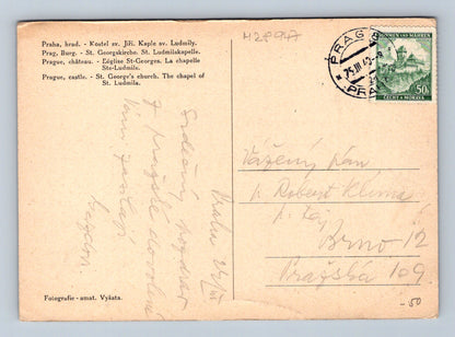 Pohlednice Praha Hrad kostel sv. Jiří kaple sv. Ludmily 1943 (M28947)