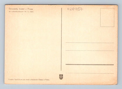 Pohlednice Praha Emauzský kostel po bombardování 1945 (M28957)