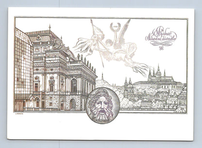Pohlednice Praha Národní divadlo Hradčany 1990 (M28977)
