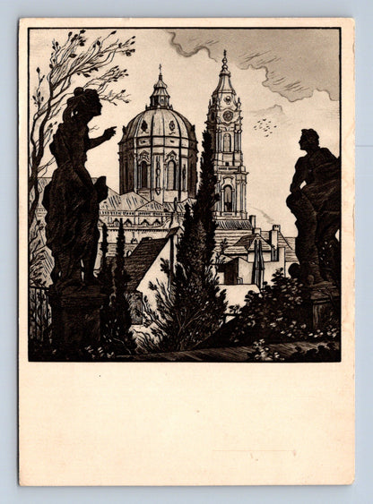 Pohlednice Praha Cyril Bouda umělecká kresba (M28980)