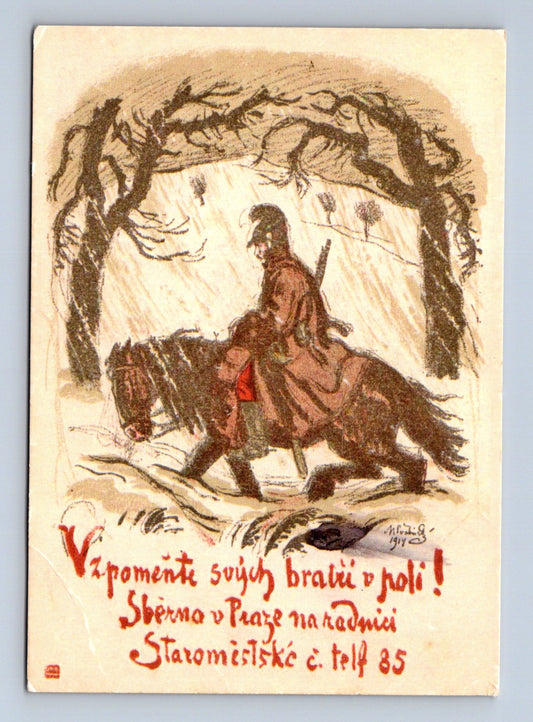 Pohlednice I. sv. válka Max Švabinský voják (M28981)