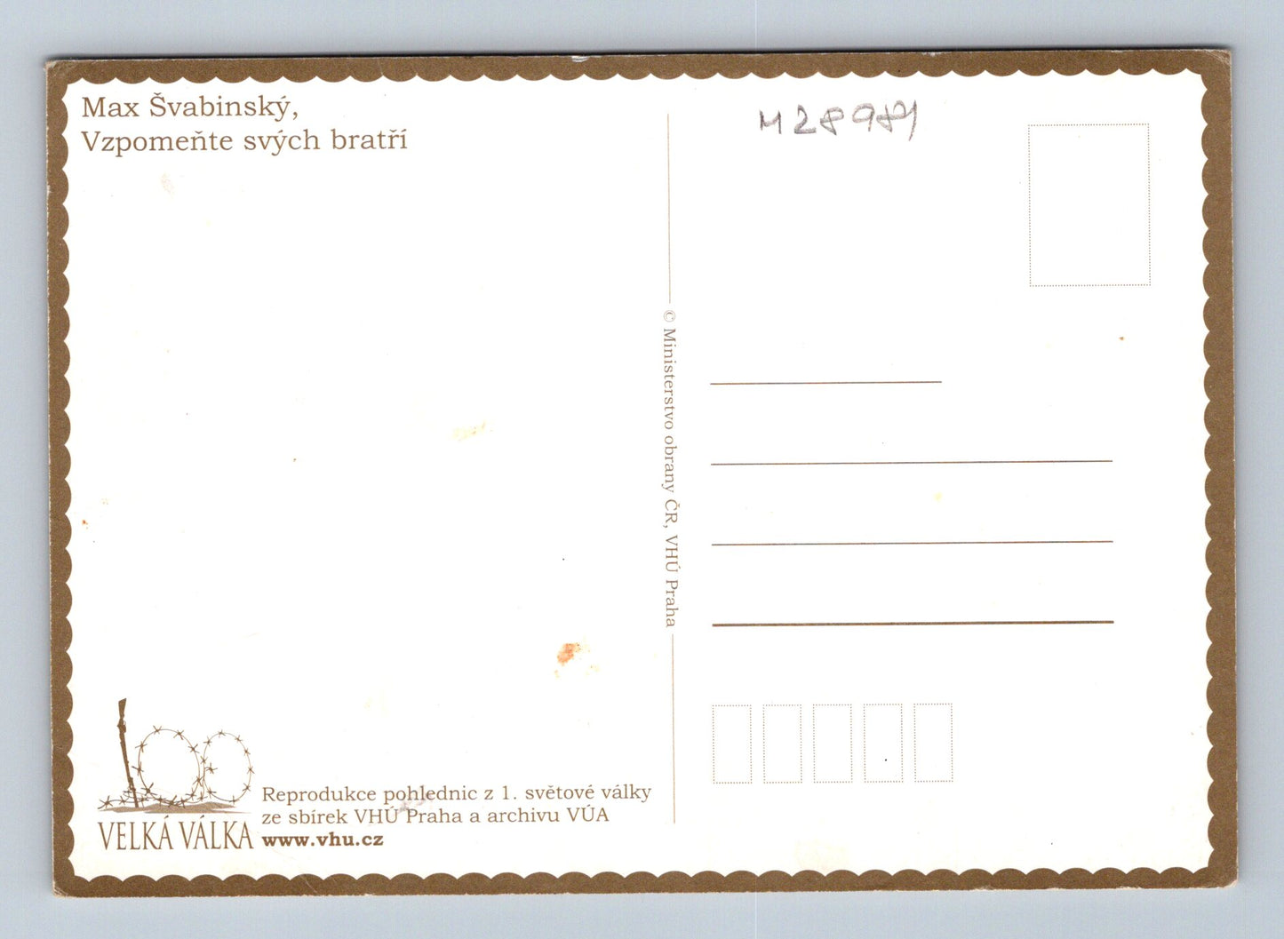 Pohlednice I. sv. válka Max Švabinský voják (M28981)