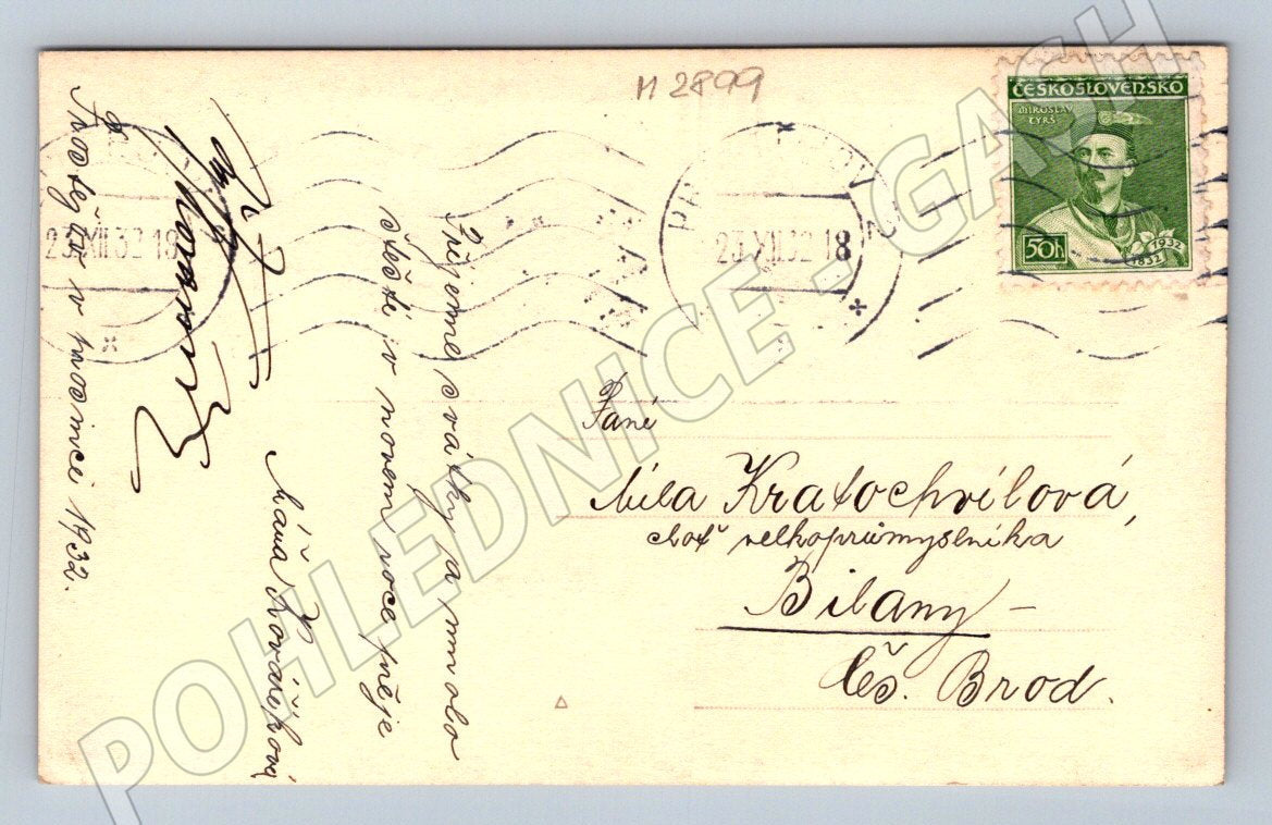 Postcard boy with drum 1932 Czechoslovakia (M2899)