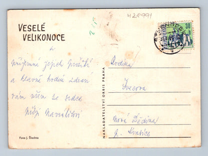 Pohlednice Československo velikonoční zajíčci vejce (M28991)