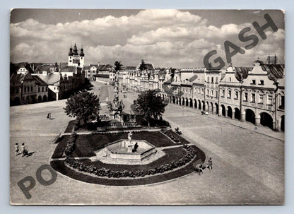 Pohlednice Telč – historické náměstí, černobílá (M290)