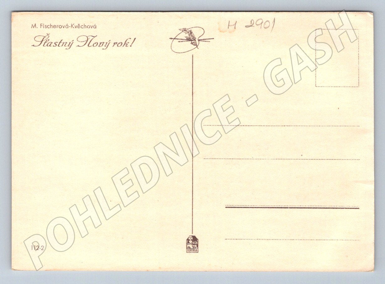 Postcard of children's fun on a sleigh, folk (M2901)