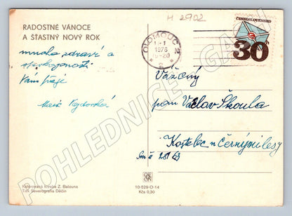 Postcard cottage in winter Zdeněk Baloun 1976 (M2902)