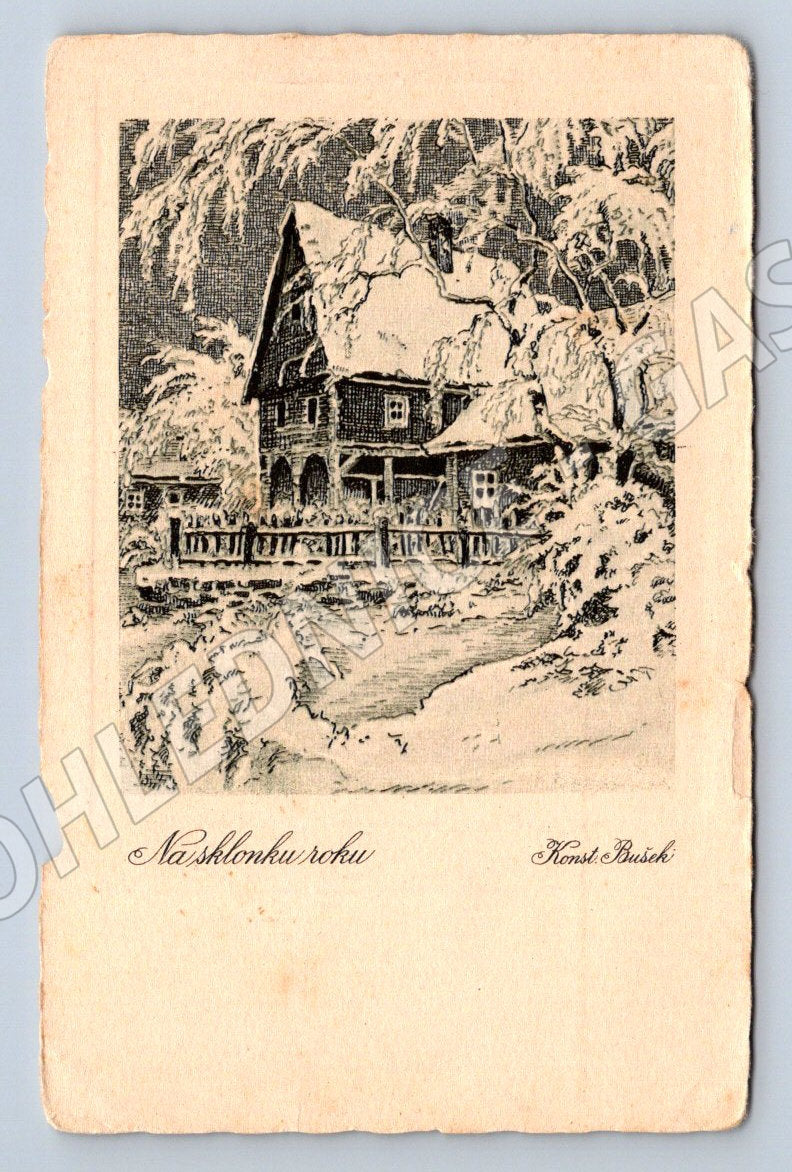 Postcard Našlibrní rouba ethnographic motif (M2903)