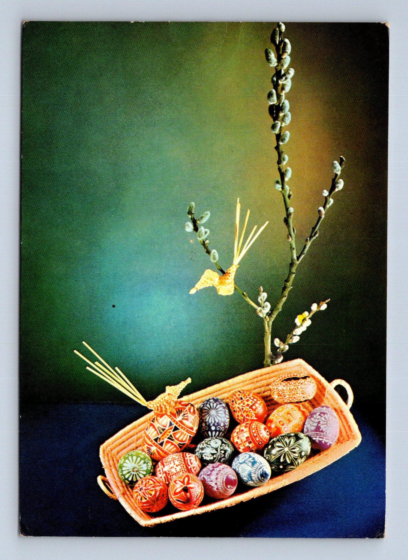 Pohlednice Velikonoční kraslice a vrbové proutky 1974 (M29031)