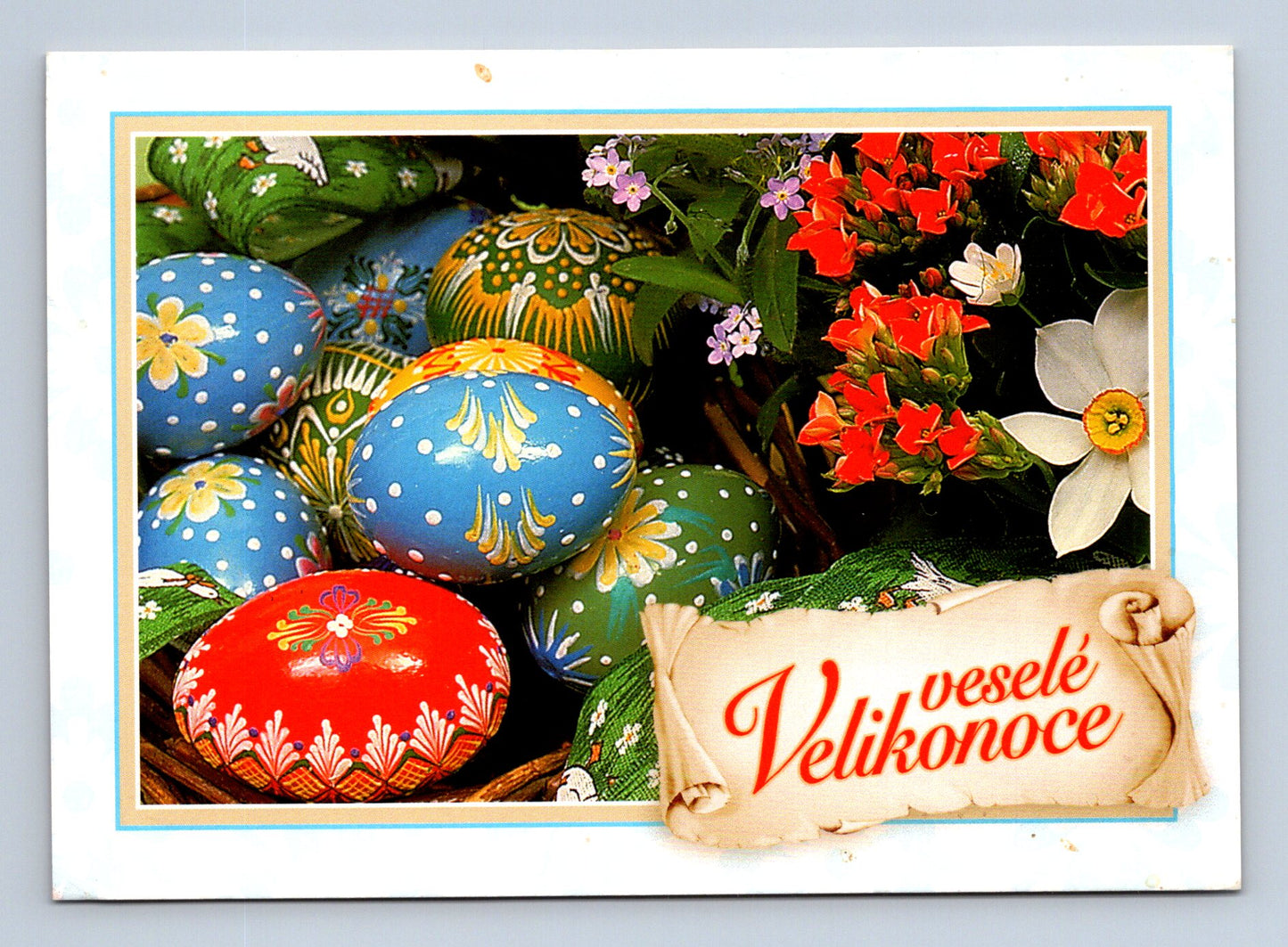 Pohlednice Velikonoční vejce a květiny (M29038)
