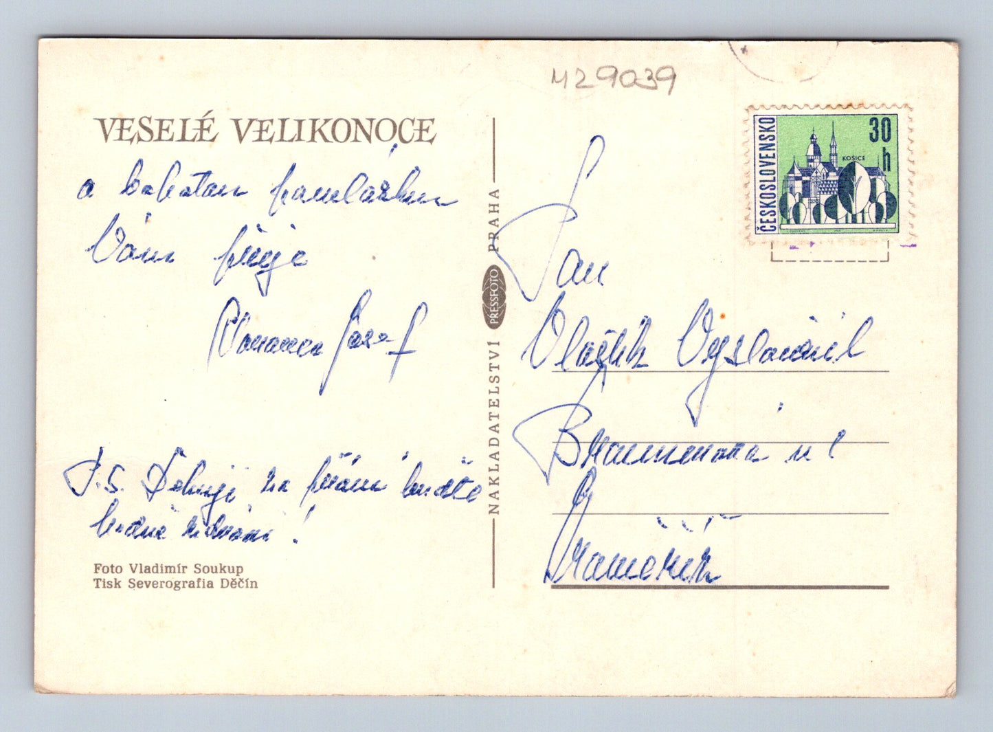 Pohlednice Velikonoce vajíčka kočičky (M29039)