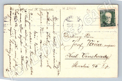 Postcard Child and Angels Christmas Dream 1930 (M2904)