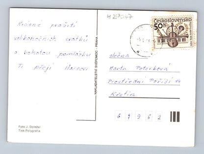 Pohlednice Vesele Velikonoce kraslice keramika 1984 (M29047)