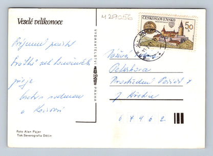 Pohlednice Velikonoce vajíčka kočičky 1972 (M29056)