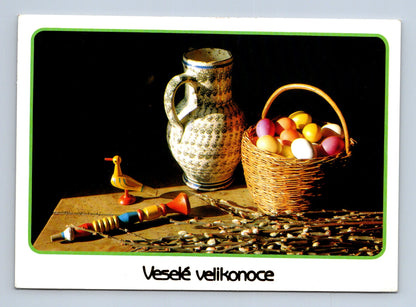 Pohlednice Veselé velikonoce, zátiší s vajíčky 1980 (M29075)