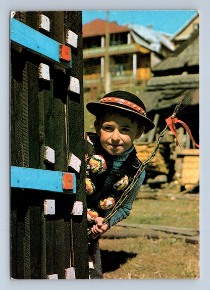 Pohlednice Velikonoce dítě v kroji 1977 (M29078)
