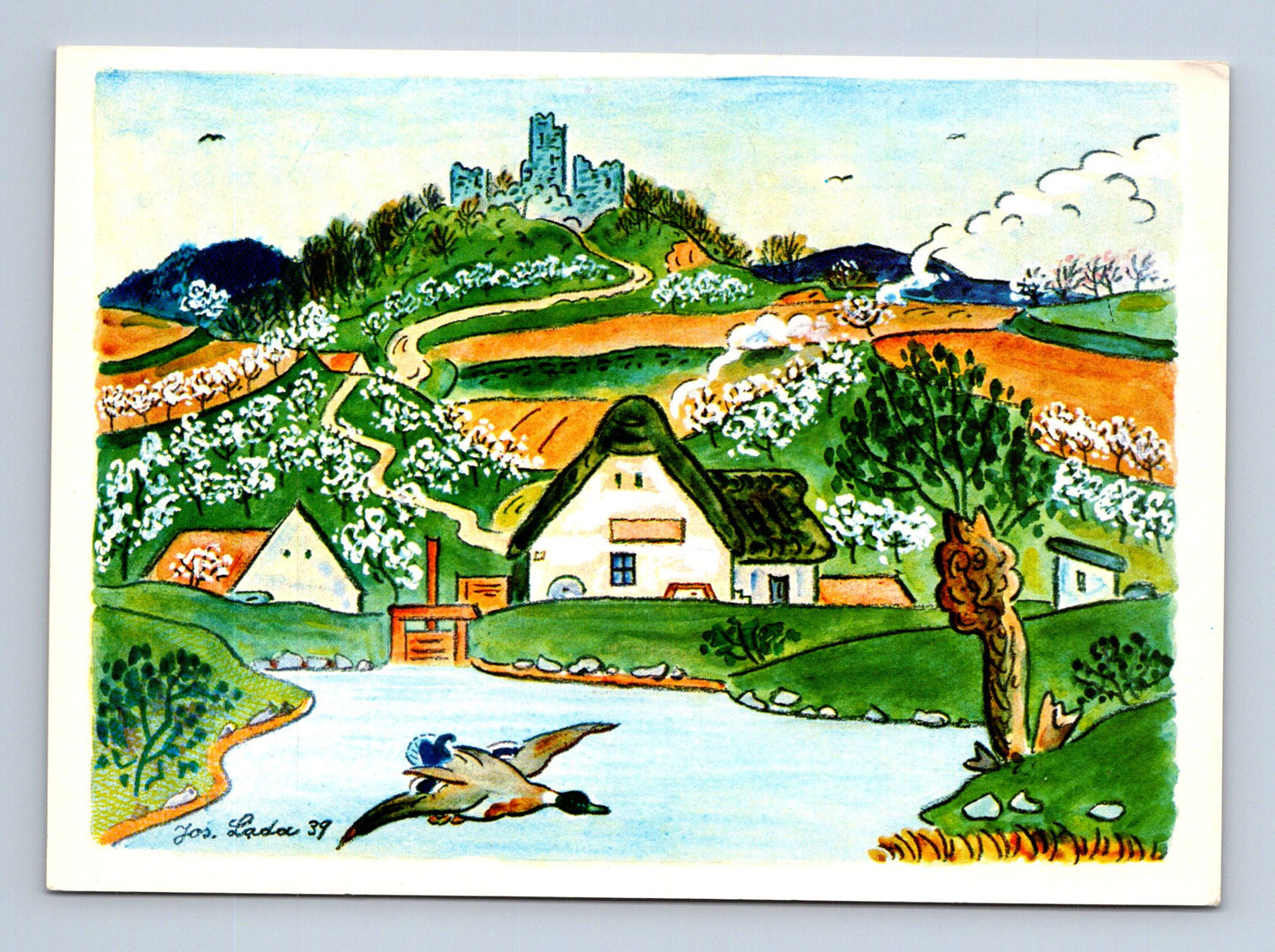 Pohlednice Velikonoce Josef Lada krajina 1939 (M29081)