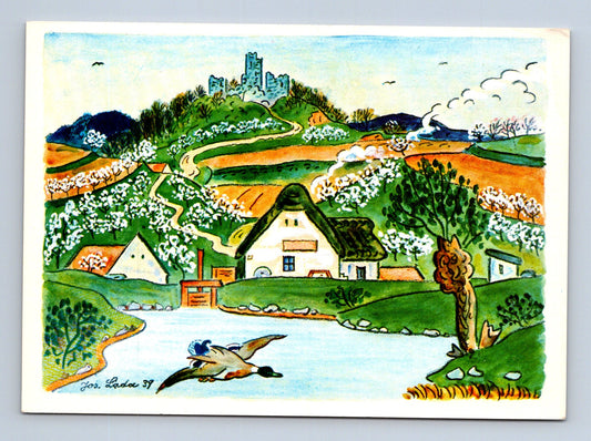 Pohlednice Velikonoce Josef Lada krajina 1939 (M29081)