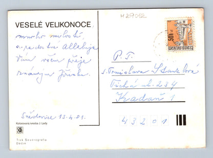 Pohlednice Josef Lada Velikonoce venkovská scéna 1941 (M29082)