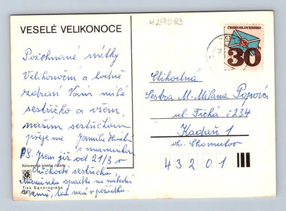 Pohlednice velikonoční Josef Lada s koštětem 1970 (M29083)